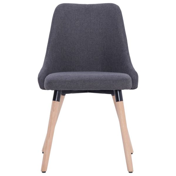 vidaXL ダイニングチェア 2点セット ダークグレー 布張り