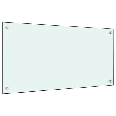 vidaXL キッチン用 汚れ防止板 ホワイト 80x40cm 強化ガラス製