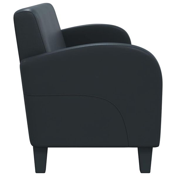 vidaXL 3人掛けソファ 合成皮革製 ブラック