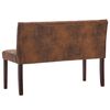 vidaXL ベンチ ブラウン スエード調 合成皮革製 120cm