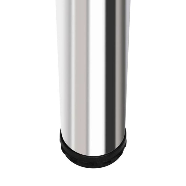 vidaXL バーテーブル スチール脚2本付き MDF ハイグロスホワイト