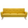 vidaXL 3人掛けソファ 布製 イエロー