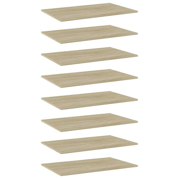 vidaXL 本棚ボード 8点 ソノマオーク 80x50x1.5cm エンジニアリングウッド