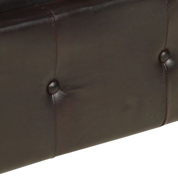 vidaXL 2人掛け チェスターフィールドソファ ブラウン 本革製