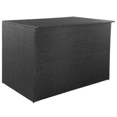 vidaXL ガーデン収納ボックス ブラック 150x100x100 cm ポリラタン製