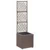 vidaXL トレリスプランターボックス ポット1点 30x30x107 cm ポリラタン製 ブラウン