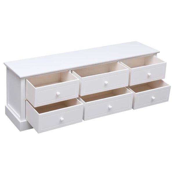 vidaXL ホールベンチ ホワイト 115x30x40cm 木製