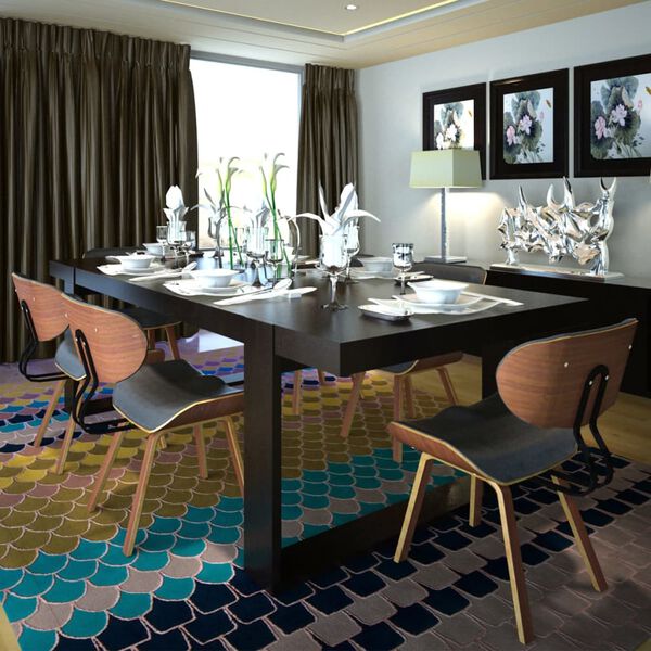 vidaXL ダイニングチェア 6点セット 曲げ木＆合成皮革張