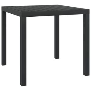 vidaXL ガーデンテーブル ブラック 80x80x74cm アルミ＆WPC製