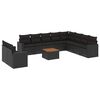vidaXL 11ピース ガーデンソファセット クッション付き ブラック ポリラタン