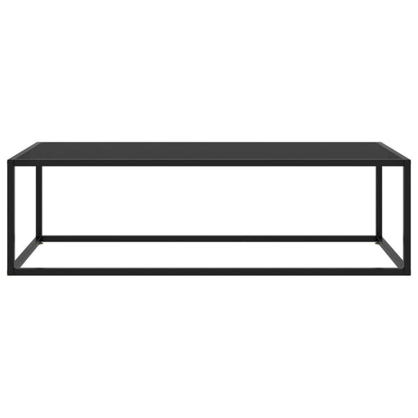 vidaXL コーヒーテーブル ブラック 120x50x35cm ブラックガラス製