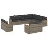 vidaXL ガーデンラウンジ12点セット クッション付き グレー ポリラタン製