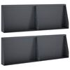 vidaXL 保持壁 4 個 60 x 12 x 40 cm スチール アンスラサイト