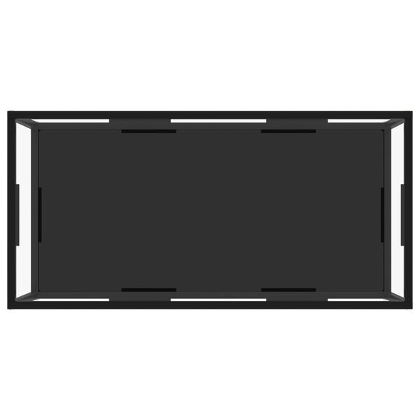 vidaXL コーヒーテーブル 透明＆ブラック 100x50x35cm 強化ガラス製
