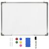 vidaXL マグネット ホワイトボード ホワイト 70x50cm スチール製