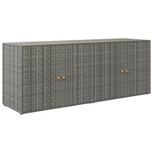 vidaXL ガーデン収納キャビネット グレー 198x55.5x80cm ポリラタン
