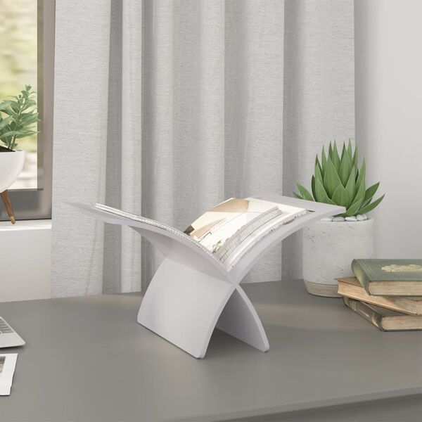 vidaXL マガジンラック 床置き 木製 ホワイト