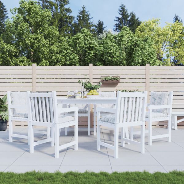 vidaXL ローバックチェアクッション 6点 リーフ柄 ファブリック