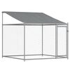 vidaXL 犬用ケージ ルーフ&ドア付き グレー 4x2x2 m 亜鉛メッキ鋼