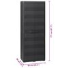 vidaXL ガーデン ストレージキャビネット 3段棚 黒色