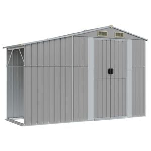 vidaXL ガーデンシェッド グレー 277x93x179cm 亜鉛メッキ鋼