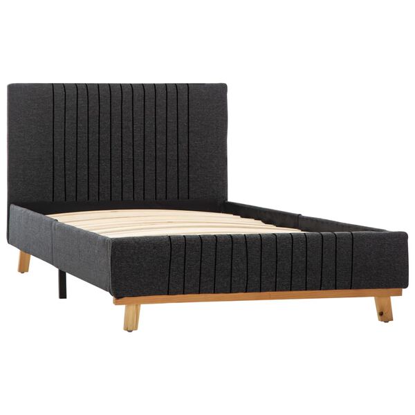 vidaXL ベッドフレーム ダークグレー 布製 100x200cm