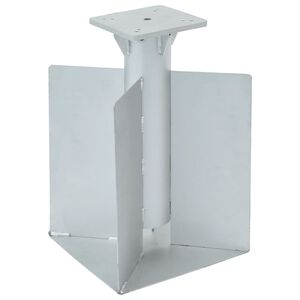 vidaXL 埋め込み式パラソルベース シルバー 27.5x27.5x45cm スチール製