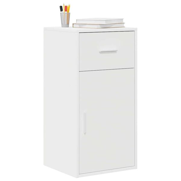 vidaXL サイドボード 引き出し付き ホワイト 38 x 34 x 75 cm