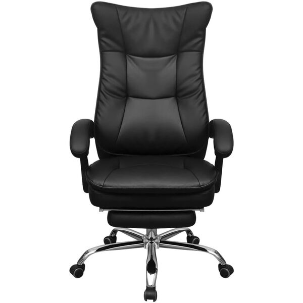 vidaXL リクライニング エグゼクティブチェア フットレスト付き ブラック