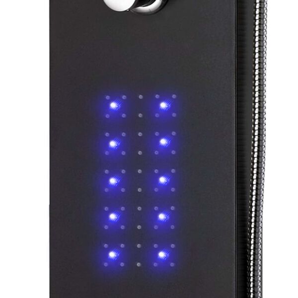 vidaXL シャワーパネルユニット アルミ製 20x44x130cm ブラック