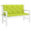 vidaXL ガーデンベンチクッション ブライトグリーン 120x(50+50)x7cm オックスフォードファブリック