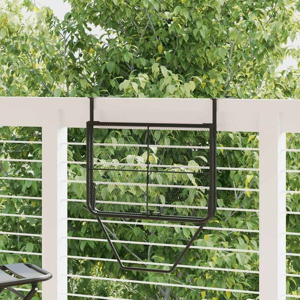 vidaXL バルコニーテーブル ブラック 60x40cm スチール製