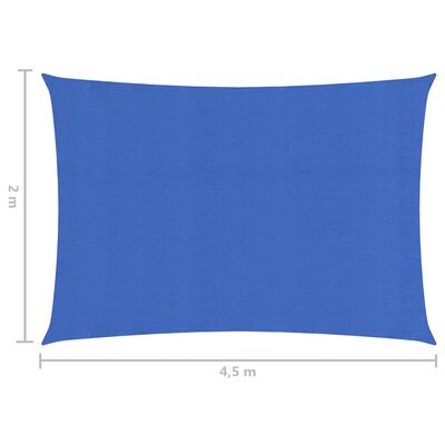 vidaXL サンシェードセイル 160g/m² ブルー 2x4,5m 高密度ポリエチレン
