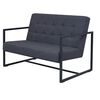 vidaXL 2人掛けソファ アームレスト付き ダークグレー スチール＆布製