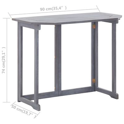 vidaXL 折り畳み式バルコニーテーブル 90x50x74cm アカシア無垢材