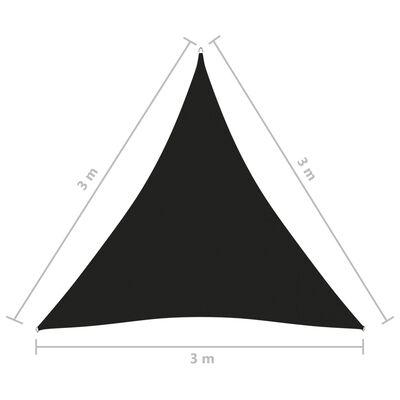vidaXL サンシェードセイル 3x3x3m 三角形 オックスフォード生地 ブラック