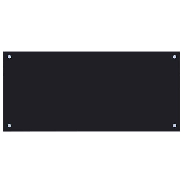 vidaXL キッチン用 汚れ防止板 ブラック 90x40cm 強化ガラス製