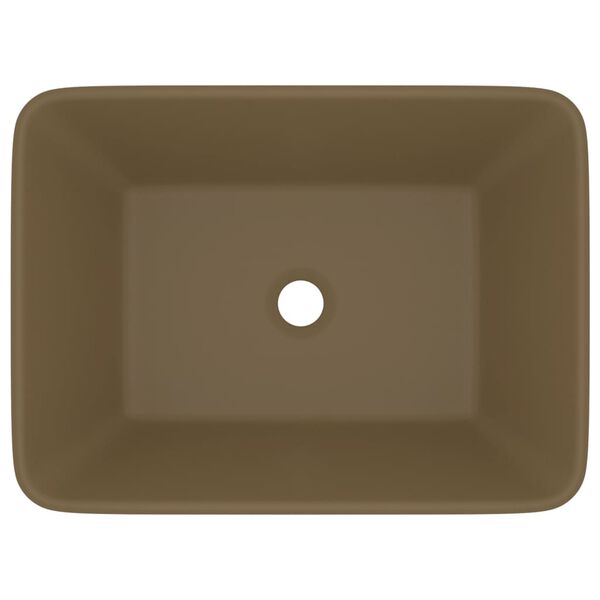 vidaXL 洗面器 マットクリーム 41x30x12cm セラミック