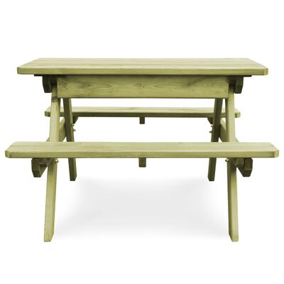 vidaXL 子ども用ピクニックテーブル ベンチ付き 90x90x58 cm 含浸松材