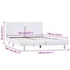 vidaXL ベッドフレーム ホワイト 合成皮革製 135x190cm