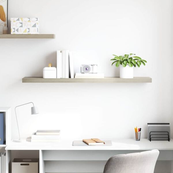 vidaXL フローティングウォールシェルフ オーク 120x23.5x3.8cm MDF