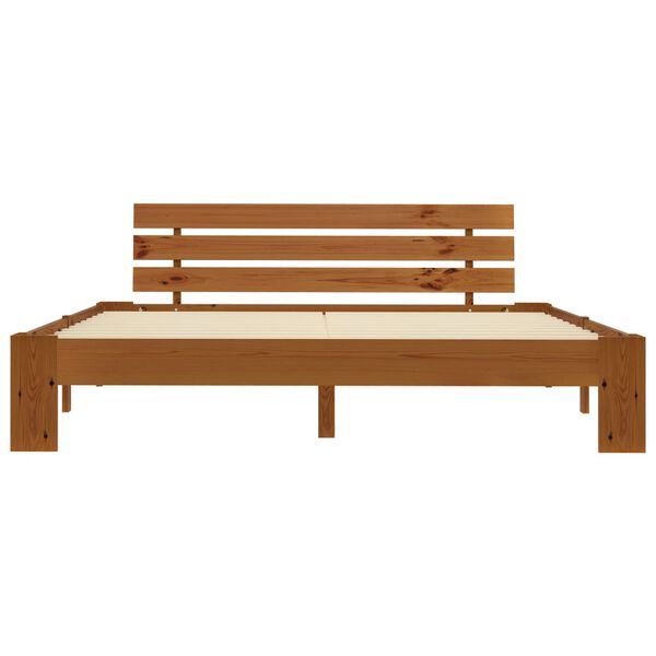 vidaXL ベッドフレーム ハニーブラウン パイン無垢材 180x200cm