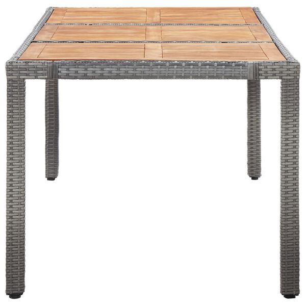 vidaXL 屋外ダイニング9点セット クッション付き ポリラタン製 グレー