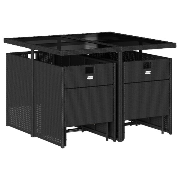 vidaXL ガーデンダイニングセット 9点 クッション付き グレー ポリラタン製