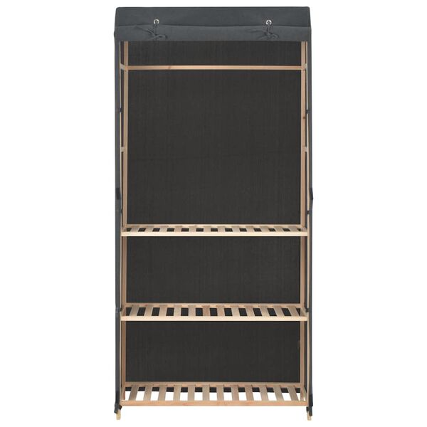 vidaXL 3段 洋服ダンス グレー 79x40x170cm 布製