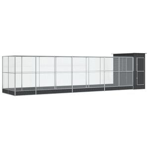 vidaXL 拡張型鳥小屋 シルバー 830x203x216 cm スチール製
