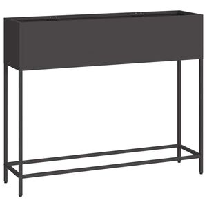 vidaXL 高床ガーデンプランター ブラック 100 x 26 x 82 cm スチール