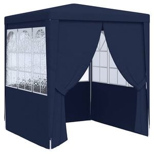 vidaXL プロ仕様 パーティーテント 側壁付き 2x2m ブルー 90g/m&sup2;