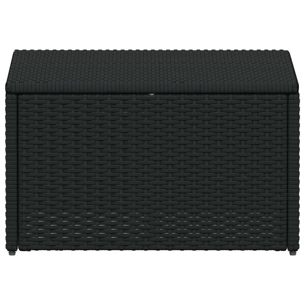 vidaXL ガーデンラウンジ4点セット クッション付き ポリラタン ブラック