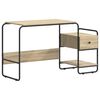 vidaXL 収納付きデスク ソノマオーク 131.5 x 50 x 75.5 cm エンジニアードウッドとスチール